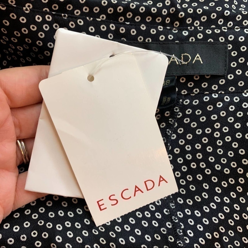 LONG Escada Silk Shirt Dress Size 8 - Picture 9 of 11